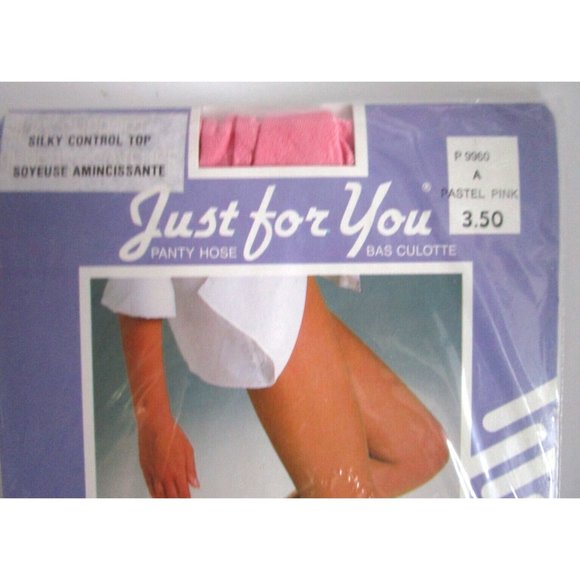 Vintage Just For You Silky Control Top "Pastel Pink" Pantyhose - P 9960 Size A - Picture 4 of 5